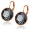 XUPING Runde Rosegold Kristall Ohrringe Hängend Creolen Glitzernde öSterreichische Kristalle Elegante Ohrringe 18K Gold Schmuck Geschenke FüR Damen(Black Gold)