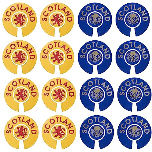 Acclaim Jumbo 6 cm 2 x Scotland Rampant Lion Yellow Red 2 x Scotland Thistle Blue Gold Lawn Bowls Identification Stickers Markers 4 Full Sets of 4 Self Adhesive