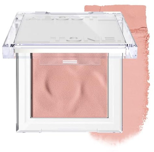 ABOUT TONE Fluffy Wear Blusher - Pressed Powder Cheek Blush with Airy and Soft Matte Blurring Finish Blendable & Buildable Natural Color Korean Makeup Vegan (02 BASHFUL PINK)