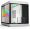 iONZ KZ-36T Arc PC Gaming, Office M-ATX Case, Tempered Glass - Front I/O USB Type-C with Anodised Aluminium | Dual Chamber with 3 ARGB PWM Fans - Silver