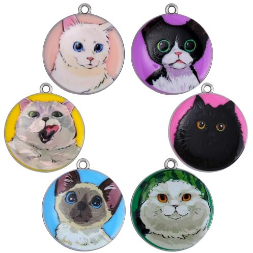 COGCHARGER 18 Stück Katzen-Charms, Legierung, Hunde-Anhänger, niedlich, bedruckt, Cartoon-Tier-Charms für Schmuck, Armbänder, Halsketten, Ohrringe, Bastelbedarf, Kein Edelstein