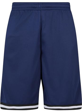 Urban Classics Herren Shorts Stripes Mesh Shorts, lässige Mesh Shorts für Männer, Straight Leg, erhältlich in verschiedenen Farbvarianten, Darkblue/Black/White, S