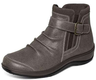 Orthofeet Heidi Orthopädische Damen Lederstiefel, Taupe, 40.5