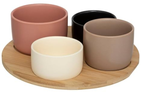 Secret de Gourmet - Aperitif-Set Wavy Bliss 5-teilig aus Bambus und Keramik