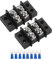 sourcing map Morsettiera Morsetti Cavi Elettrici 200-450V 20-30A a doppia fila 2P DIN a doppia fila di terminali a vite con 8 connettori termorestringenti, 2 pezzi