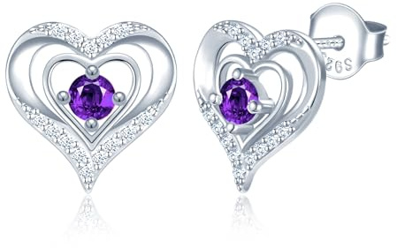 CONILOK Herz Zirkonia Ohrringe Stecker Ohrstecker Silber 925 Damen Ohrringe Mode Schmuck Ohrring Liebes Geschenk für Sie Frauen Freundin Teenager Mädchen Geburtstag Muttertag Hochzeit Weihnachtstag