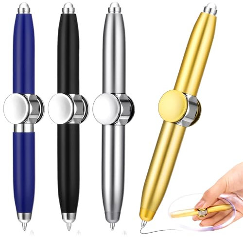 Jostift 4 Stück Fidget Pen,Spinning Pen Fidget Stifte mit LED-Licht Finger Stress Releasing Kugelschreiber Fidget Stifte für Erwachsene Kinder