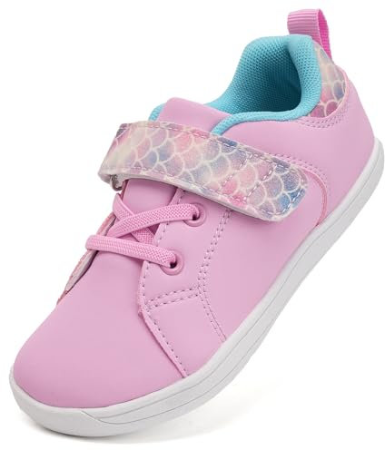 Scarpe Bambino e Bambina per Il Barefoot Scarpe da Ginnastica Minimaliste per Gli Sport Interno ed Estern Ragazzi Ragazze Scarpa da Passeggio(Rosa,28 EU Larga)