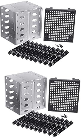 ROTEMADEGG 2X 5,25 Pouces à 5 x 3,5 Pouces SATA HDD Cage Rack Disque Dur Boîtier de Disque Dur Adaptateur de Plateau de Disque Dur, 750090958