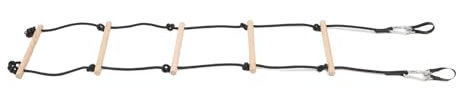Kids Rope Ladder, 5 Steps Wooden Hanging Swing Rope Ladder Climber Attachments for Outdoor Playground Kids Climbing Game Play Set Attachments