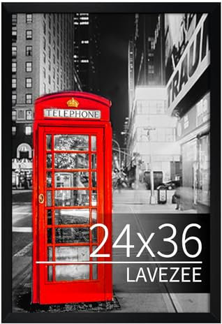 Lavezee Poster-Bilderrahmen, 61 x 91 cm, Schwarz, 1 Packung