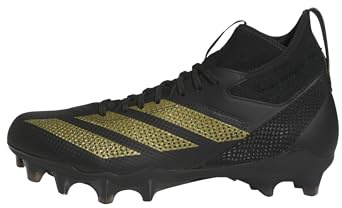 Adidas Unisex Adizero Impact American Football Sneaker, Black/Gold Metallic/Black, 8 UK