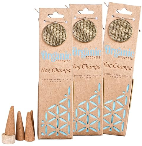 3X 12 Organic Goodness Räucherkegel - 12 Kegel je Packung - Das Original aus Indien - Nag Champa