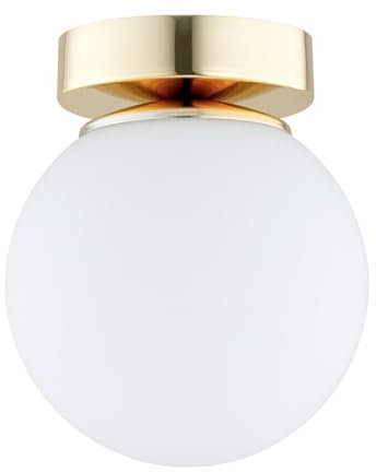 KAR LIGHTING Deckenleuchte 1-flammig Gold Glas klassische Deckenlampe E27 LED geeignet Wohnzimmerlampe Esszimmerlampe Schlafzimmerlampe Flurlampe höhenverstellbar zeitlos elegante Innenbeleuchtung