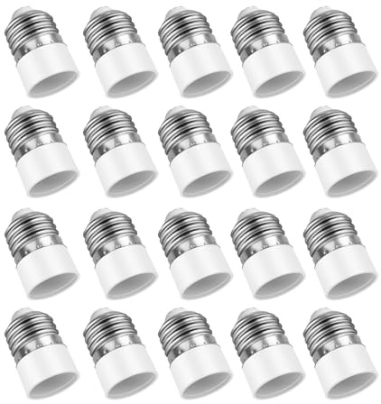 Convertitore da E27 a E14, attacco E27 a E14, adattatore per lampadina LED, adattatore da E27 a E14, piccola vite Edison a vite E14, set da 20 pezzi