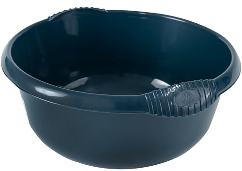 Hummelladen Schüssel rund Navy - Dunkelblau - 7 Liter - 32 cm - Waschschüssel Spülschüssel Wasserschüssel Lebensmittelecht Kunststoff Spüle Haushaltsschüssel Universal Küchenschüssel Pflege nestbar