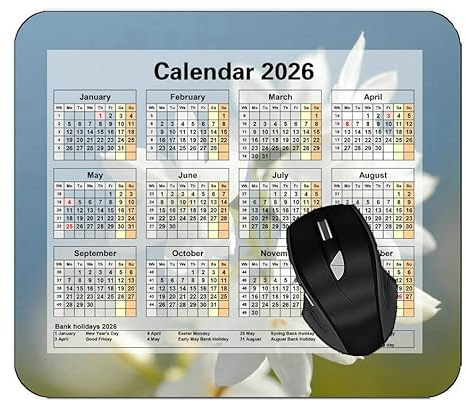 YENDOSTEEN 2026 Calendar Mouse Pad,Stains Light Color Background Desktop Notebook Mouse Mat for Working and Gaming #126