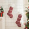 climafusion 2 Stück Nikolausstrumpf Gestricktes Design, Weihnachtsstrumpf 47cm groß, Nikolausstiefel zum befüllen, Deko Weihnachten Kamin Weihnachtsbaum, Rot