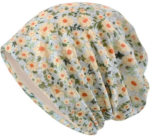 Mütze Damen Herren, Slouch Beanie Mütze Weich Laufende Beanie Mütze Baumwolle, Dünne Schlafmütze Turban Chemo Kopfbedeckung für Haarausfall, Leichte Atmungsaktiv Chemo Mütze Jersey Longbeanie Cap