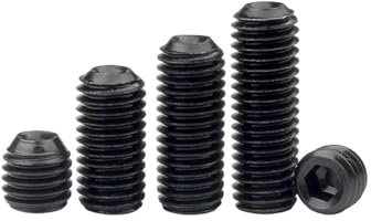 VAYEODEYU Gewindestift,Gewindestift mit Innensechskant 5/50 Stück M3 M4 M5 M6 M7 M8 M10 M12 Feingewinde Schwarz 12.9 Stahl Innensechskant Ringschneide Madenschraube(10pcs M8x1x25)