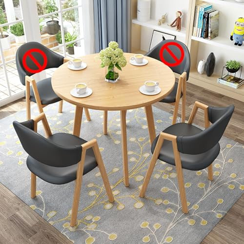 XRRJFYH Essgruppe Esstisch mit 2 Stühlen Runder Tisch Essgruppe mit 2 Stühlen Dining Table Esszimmertische Küchentisch Kitchen Table(Black,70cm/27.5in)