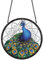 PLIGREAT Bunte Pfau fleckig Sonnenfänger Fenster Wandkunst Hängendes Ornament gemalt schöne Federn Acrylglasplatte Handwerk für Garten Zuhause Hängen Dekor