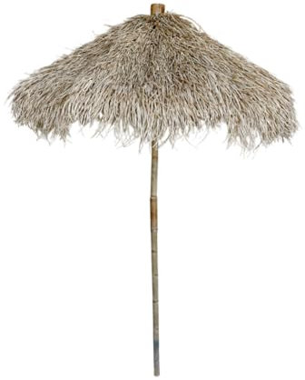 MAISONICA 2.4m Bamboo and Dried Grass Parasol Umbrella Sun Shade - Hawaiian Style