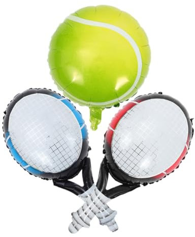 CAXUSD Tennisballons Und Schläger-set Für Partydekoration Robuste Folienballons in Tennisschläger-form Für Geburtstage Und Feiern Einfach Aufzublasen Und Aufzuhängen