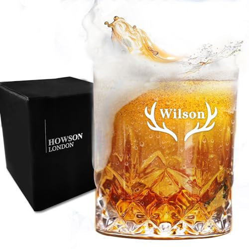EDSG Personalised Whisky Glass for Men 7oz/210ml Engraved Whiskey Glasses Gifts for Men Whiskey Tumbler Personalised Glass Engraved Gifts for Christmas (Design 1)