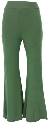 GURU SHOP Leggings mit Schlag, Boho Schlaghose, Yogahose - Grün, Damen, Synthetisch