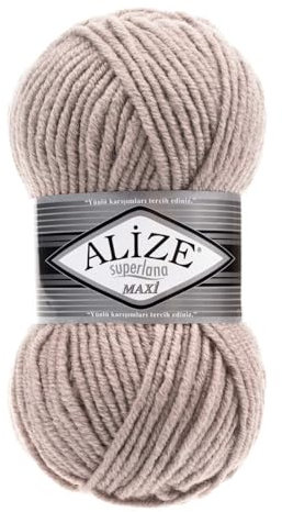 Strickgarn Strickwolle Superlana Maxi 100g 25% Wolle Wintergarn Winterwolle, 50 Farben, Farbe:541 graubeige
