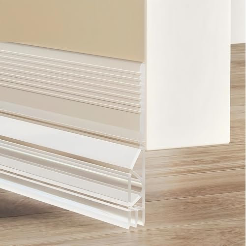 Vingspina 100cm Transparente Burlete Bajo Puerta, Burlete Silicona Puerta Autoadhesivo para Burlete de Puerta, Ajustable Tira de Sellado para Antipolvo, menfengtiao