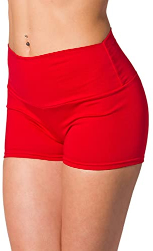 Alkato Damen Sport Shorts mit Hohem Bund | Alkato Sporthosen Hotpants Radlerhose
