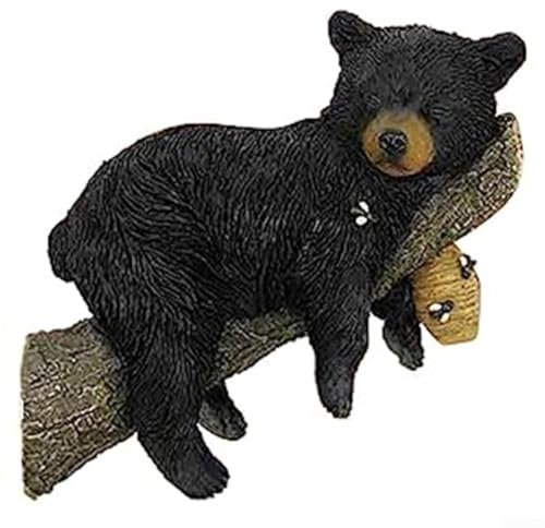Dekofigur Bär auf Baumzweig lebhafte Gartenfigur für den Außenbereich