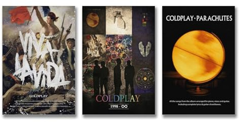 3 Stück Col-dplay Rockband-Musikalbum, Retro, Vintage, Wandkunst, Leinwandposter, Raumdekor, ästhetischer Druck, Dekoration, 20 x 30 cm, 3 Stück, Stil 3