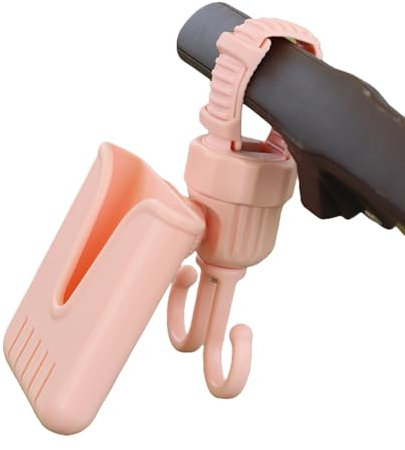 Accesorio multifuncional para cochecitos de bebé, doble gancho y soporte giratorio para teléfono para ir de compras y caminar, gancho y soporte para carro de bebé