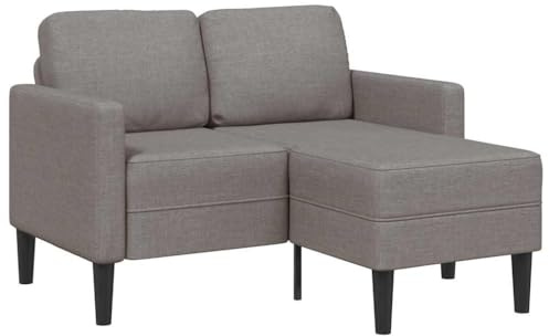 QJBSAVVA Zweisitzer Schlafcouch L-Form Taupe 125 cm Stoff kleines Ecksofa mit Chaiselongue Modernes Design Robust und Bequem für Wohnzimmer Jugendzimmer und Balkon