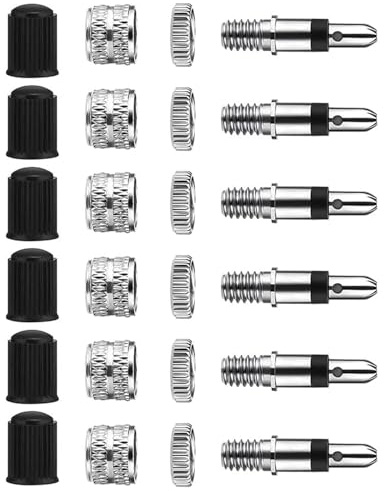 HUVZOR 24PCS Presta Valve Cores Set with Valve Tool and Adapters, Dunlop Bike Valve Replacement Kit with Seals and Caps for City Trekking Bicycle Tire Repair