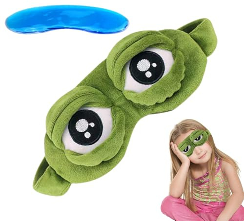 3D-Auge – konturierter -Schlafschatten, niedliche Ruhehilfe, Augenabdeckung, weiche lichtblockierende Pads, verstellbares elastisches Seil, bequemer Schlaf für Damen, Herren, Erwachsene, Kinder