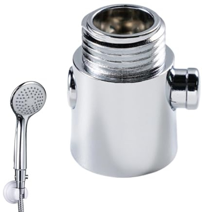 Shower Head Shut Off Valve, Button Type Shower Flo-w Control Valve, Showers Heads Water Control Valves Leak Proof, for Kitchen Bathroom Showers Arm and Hose(Silver)