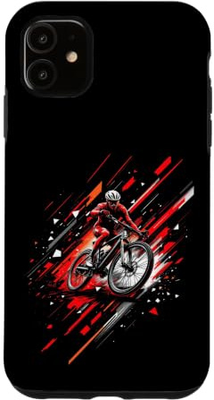 Hülle für iPhone 11 Dynamischer Mountainbiker — Action beim Radfahren