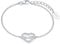 s.Oliver SO PURE Armband für Damen mit Herz Anhänger und Infinity Symbol, Zirkonia / 925 Sterling Silber, Rhodiniert, Länge: 17-20cm