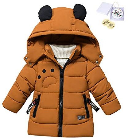 SXSHUN Jungen Winterjacke mit Abnehmbarer Kapuze Kinder Verdickte Outdoor Jacke Mädchen Wintermantel Daunenmantel Daunenjacke