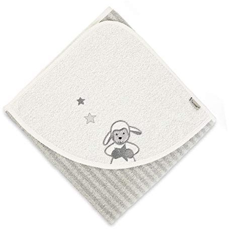 Sterntaler Badetuch Schaf Stanley, Alter: ab 0 Monate, 80 x 80 cm, Grau