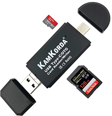 KamKorda SD Card to USB | Micro SDReader | External Memory Card Readers | SDCard Adapter | Type C Micro USB and USB2.0 OTG Device for Android Samsung Galaxy Mobile iPhone 15 iPad