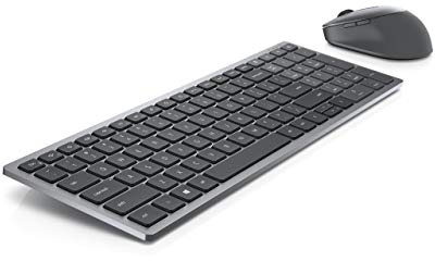 KM7120W Wireless Keyboard and Mouse for Multiple Devices | 2.4 GHz, Bluetooth 5.0, USB Receiver, Adjustable DPI, 3 AA Batteries, Titan Gray