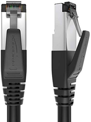 CAT8 Ethernet cable – 5m – Internet, patch & network cable with break-proof design & lightning-fast bit rates of 40Gbps (CAT8.1, ideal for Gaming/PS5/Xbox/Switch, RJ45 plug, black) – by CableDirect