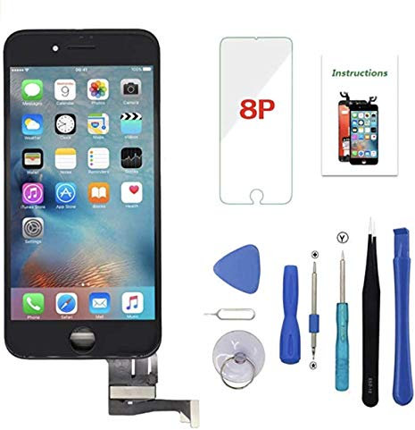 Allfixparts for Screen Replacement for iPhone 8 Plus Black 5.5 inch 3D Touch LCD Screen Digitizer Replacement Frame Display Assembly Set with Repair Tool Kit (Black)