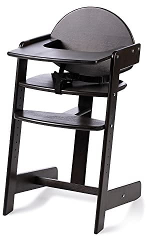 Geuther Hochstuhl FILOU UP Baby Hochstuhl mit Tisch Mitwachsender Babystuhl mit 3-Punkt Sicherheitsgurt Rückenteil & Fußtrittbrett Extra hohe Lehne für gesunde Sitzhaltung Kolonial