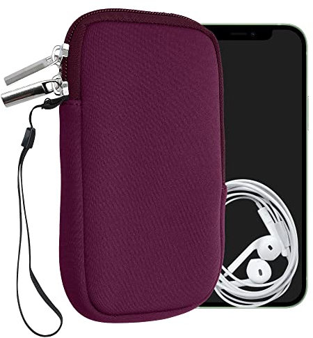 kwmobile Handytasche für Smartphones M - 5,5 - Neopren Handy Hülle Brombeere - Handy Tasche 15,2 x 8,3 cm Innenmaße